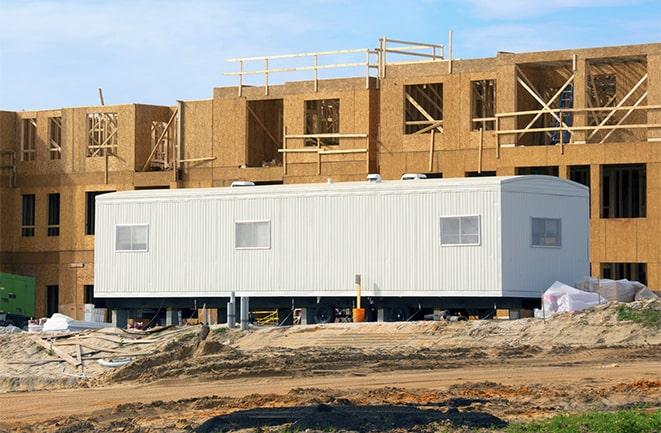 construction office trailers for rent at a building site in Santa Nella, CA